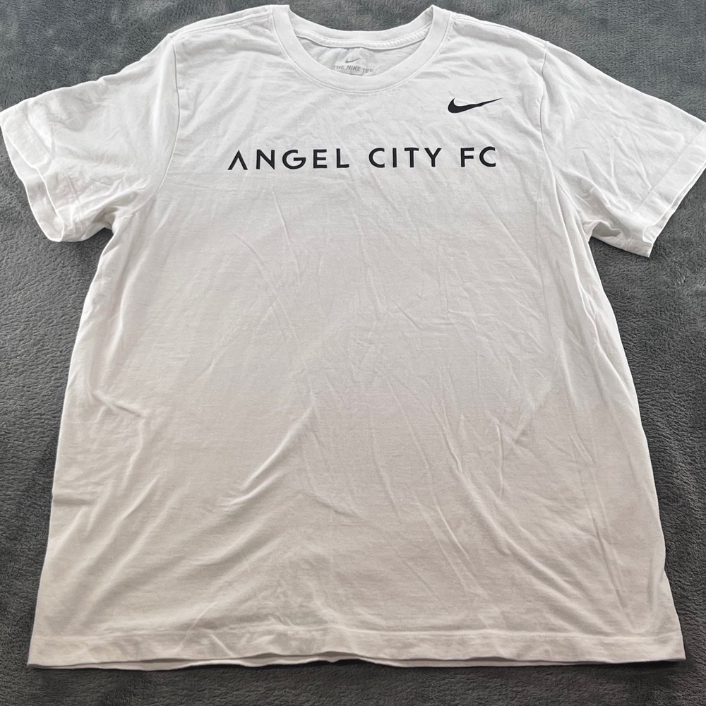 Nike Angel City FC White Short Sleeve Graphic T-Shirt Mens Large